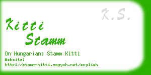 kitti stamm business card